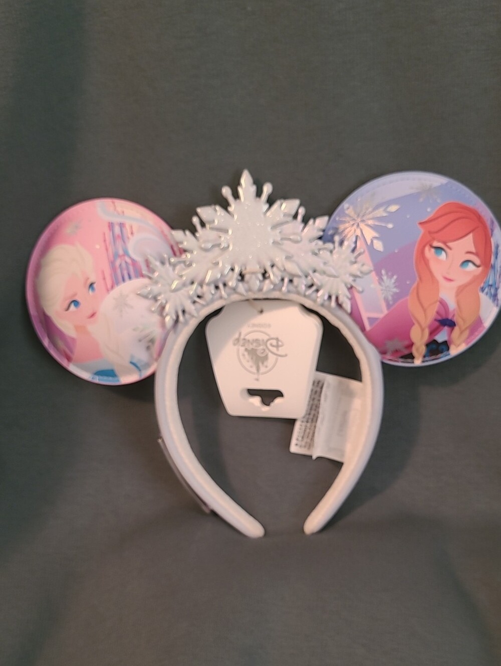 Disney White Frozen Elsa & Anna Snowflake Minnie Ear Headband
